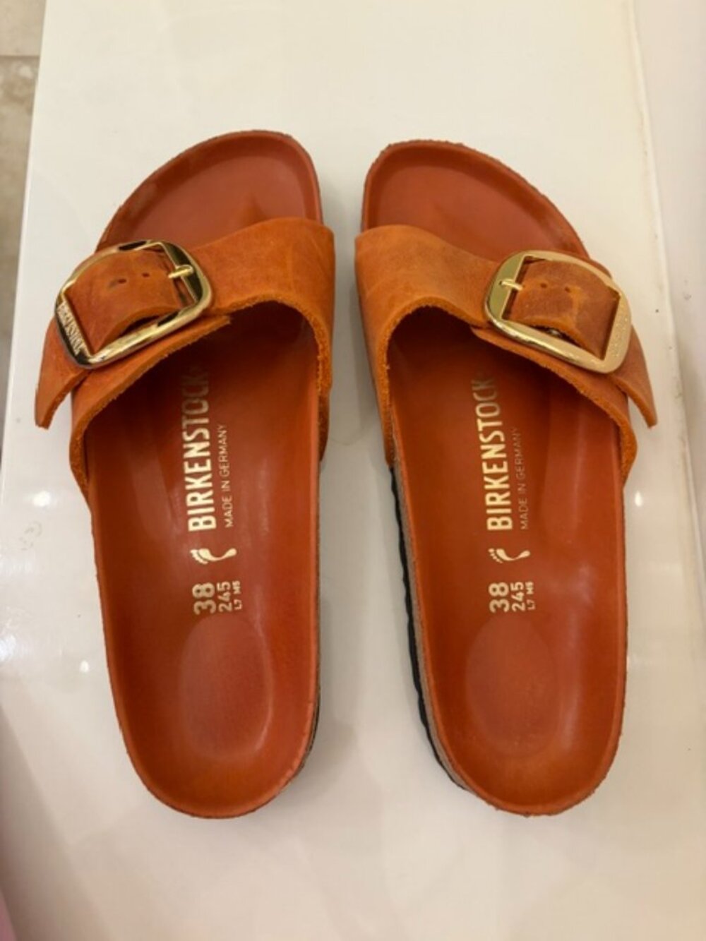 Birkenstock Madrid Sandals, Burnt Orange Size 38